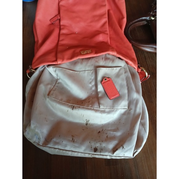 COACH Isabelle Leather Purse Shoulder bag‎ Coral J1275-21224 Bucket Tote Boho - Picture 10 of 13